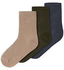 Name It Socks - 3-Pack - NmmNobbu - Olive Night/Ombre Blue + p