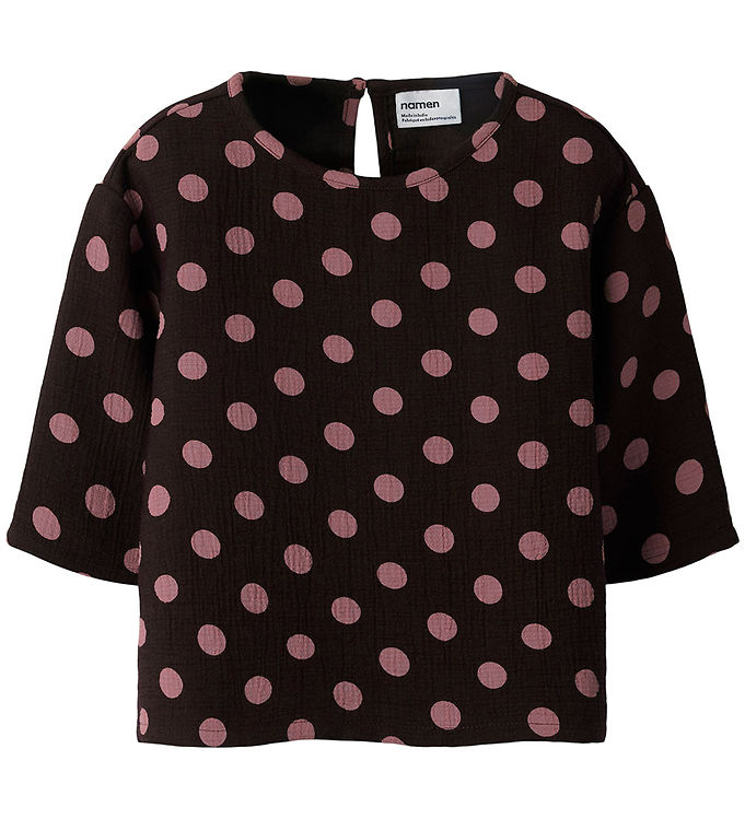 Name It T-shirt - Musselin - 3/4 - NmfNina - Chocolate Plum