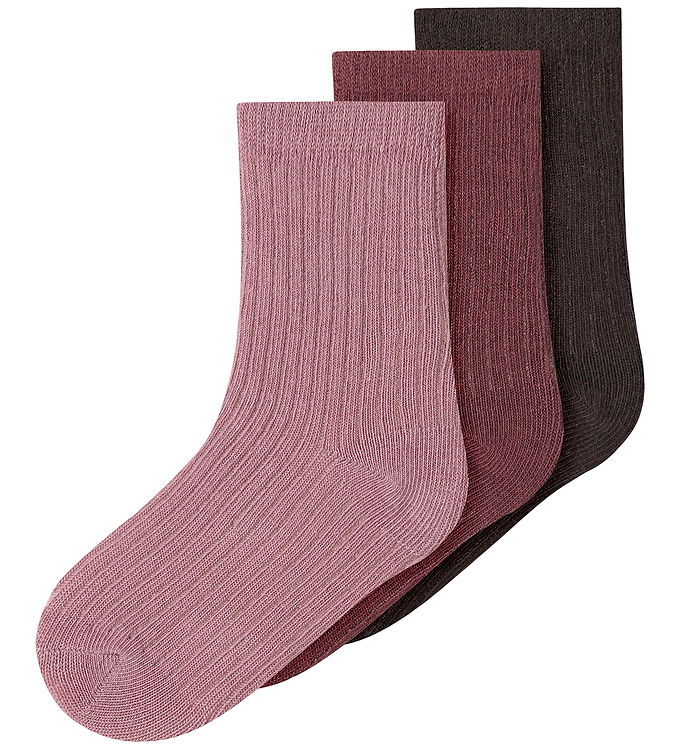 Name It Strømper - 3-pak - NmfNobba - Wild Ginger/Lilas + Chocol