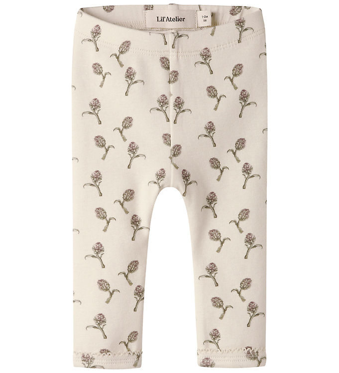 Lil Atelier Leggings - NbfGayo - Slim - Turtledove/ARTICHOKE