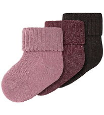 Name It Strømper - 3-pak - NbfNobba - Glitter - Lilas/Wild Ginge