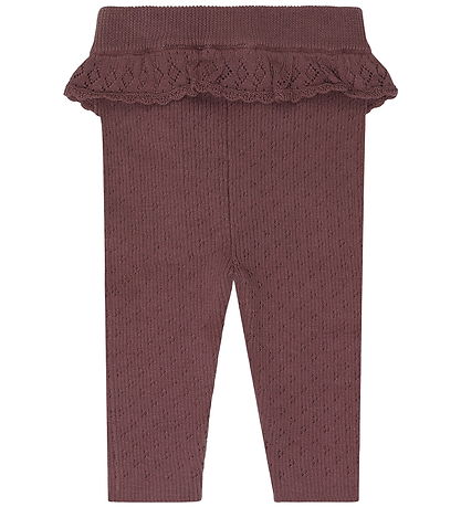 Hust and Claire Leggings - Rib - Strik - HCLisa - Plum