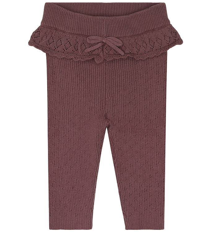 Hust and Claire Leggings - Rib - Strik - HCLisa - Plum