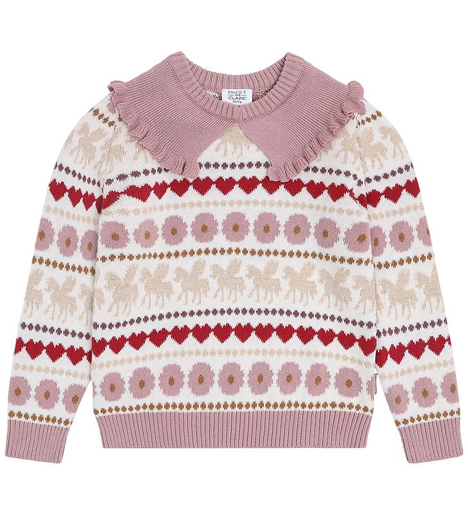 Hust and Claire Bluse - Strik - HcPippa - Ivory m. Enhjørninger