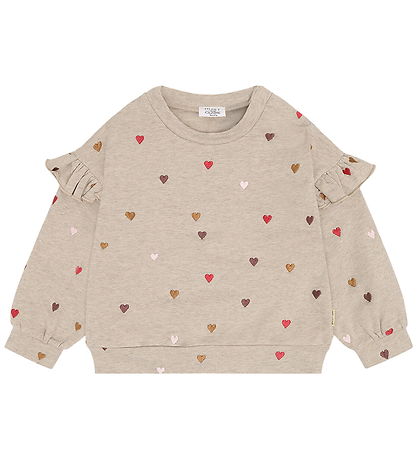 Hust and Claire Sweatshirt - HcSicillia Heartbeat - Biscuit
