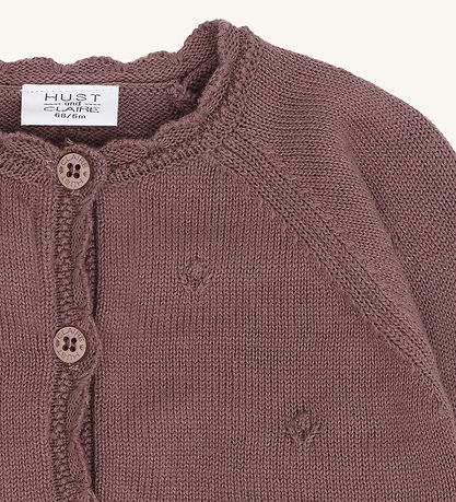 Hust and Claire Cardigan - Strik - HcCilja Pointelle - Plum