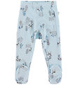 Joha Leggings m. Fødder - Uld/Silke - Blå m. Natur