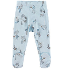 Joha Leggings m. Fødder - Uld/Silke - Blå m. Natur