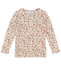 Joha Bluse - Uld - Lyserød m. Blomster