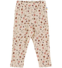 Joha Leggings - Uld - Lyserød m. Blomster