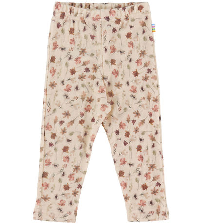 Joha Leggings - Uld - Lyserød m. Blomster
