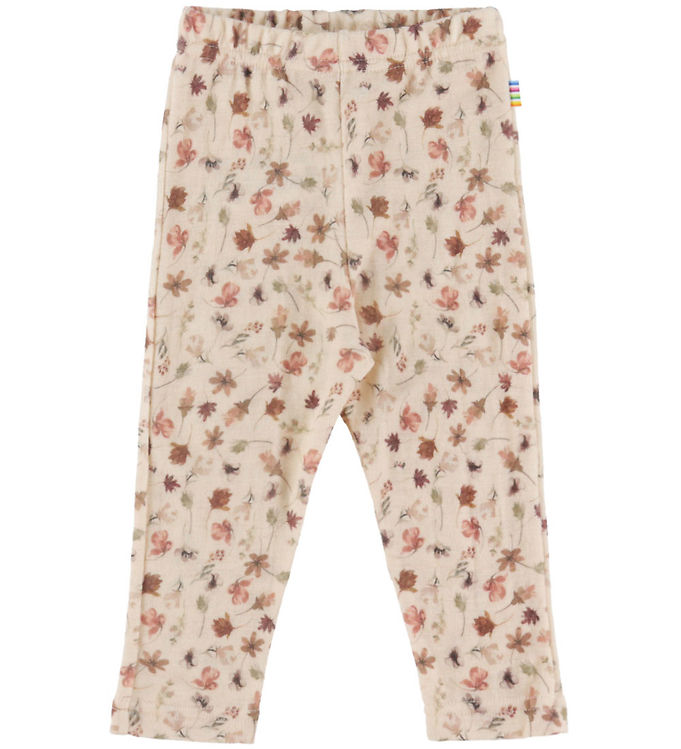 Joha Leggings - Uld - Lyserød m. Blomster
