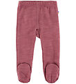 Joha Leggings m. Fødder - Uld/Bambus - Bordeaux