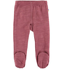 Joha Leggings m. Fødder - Uld/Bambus - Bordeaux