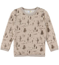 Joha Bluse - Uld/Viskose - Beige m. Træer