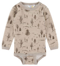 Joha Body l/æ - Uld - Beige m. Træer