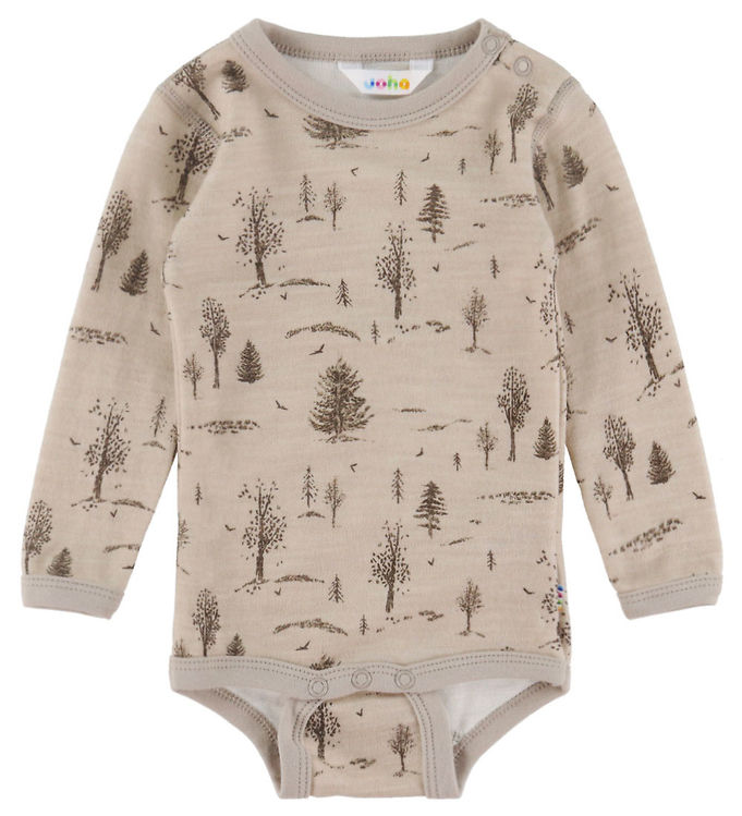 Joha Body l/æ - Uld - Beige m. Træer