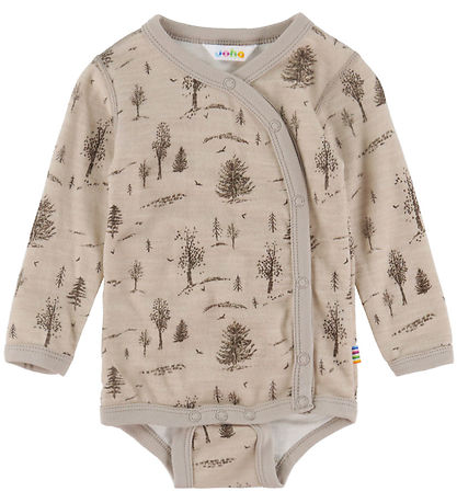 Joha Slå-om Body l/æ - Uld/Viskose - Beige m. Træer