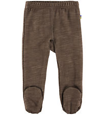 Joha Leggings m. Fødder - Uld - Mørkebrun