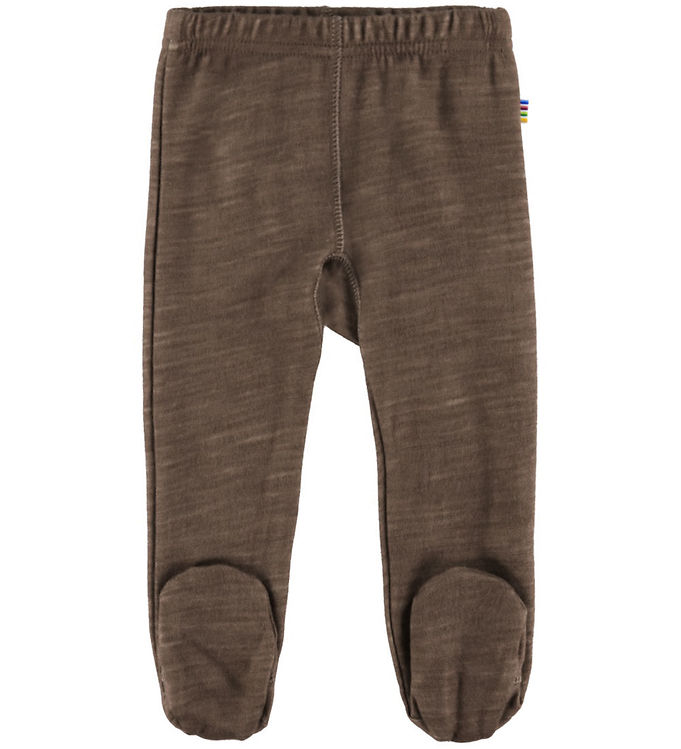 Joha Leggings m. Fødder - Uld/Viskose - Mørkebrun