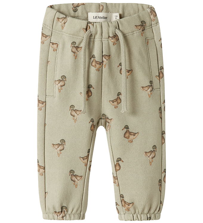 Lil Atelier Sweatpants - NbmJobo - Moss Gray/Duck