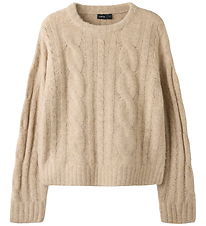 LMTD Sweatshirt - NlfkLeavecable - Strik - Oatmeal