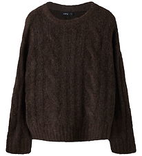 LMTD Sweatshirt - NlfkLeavecable - Strik - Chocolate Brown