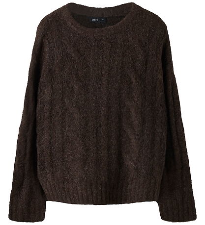 LMTD Sweatshirt - NlfkLeavecable - Strik - Chocolate Brown