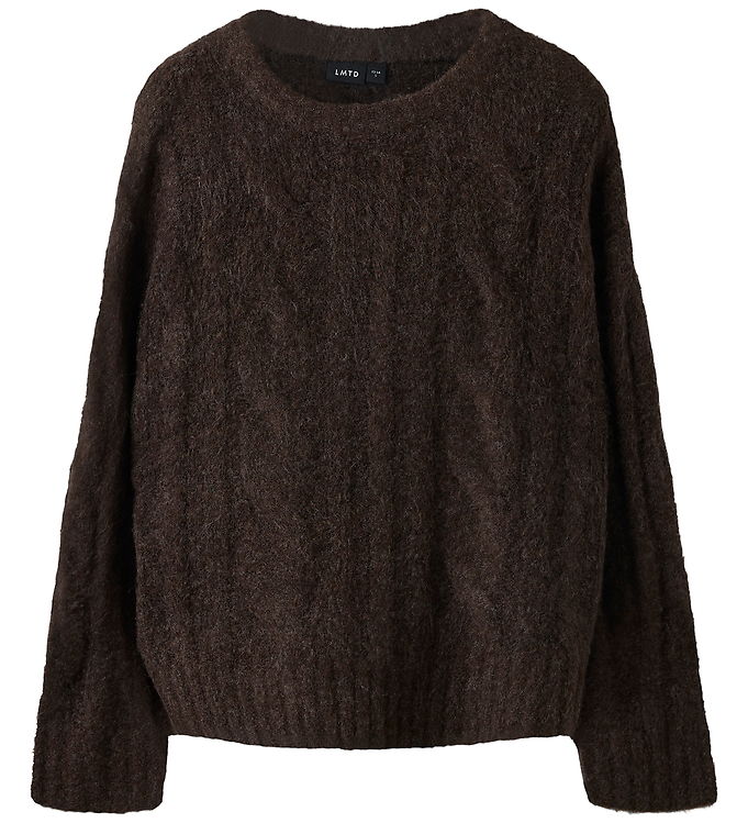 LMTD Sweatshirt - NlfkLeavecable - Strik - Chocolate Brown