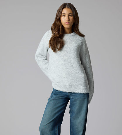 LMTD Sweatshirt - NlfBullo - Strik - Light Grey Melange