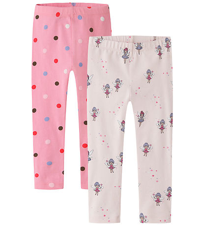 Name it Leggings - NmfNisala - 2-pak - Begonia Pink/W.Raindrops 