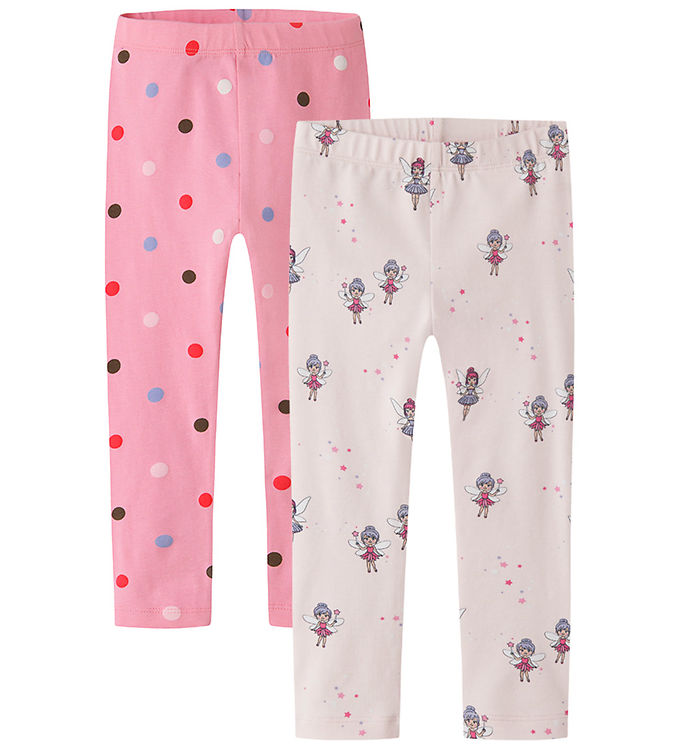Name it Leggings - NmfNisala - 2-pak - Begonia Pink/W.Raindrops
