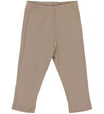 Joha Leggings - Uld/Silke - Mørk Beige