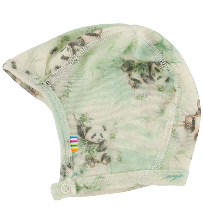 Joha Babyhjelm - Uld - Off White m. Pandaer