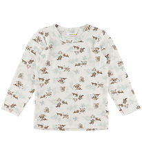 Joha Bluse - Uld - Off. White m. Natur