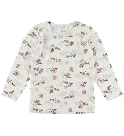Joha Bluse - Uld - Off. White m. Natur
