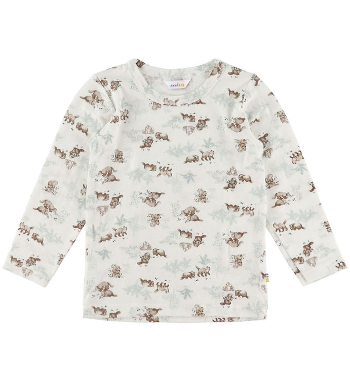 Joha Bluse - Uld - Off. White m. Natur