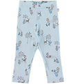 Joha Leggings - Uld/Silke - Blå m. Natur