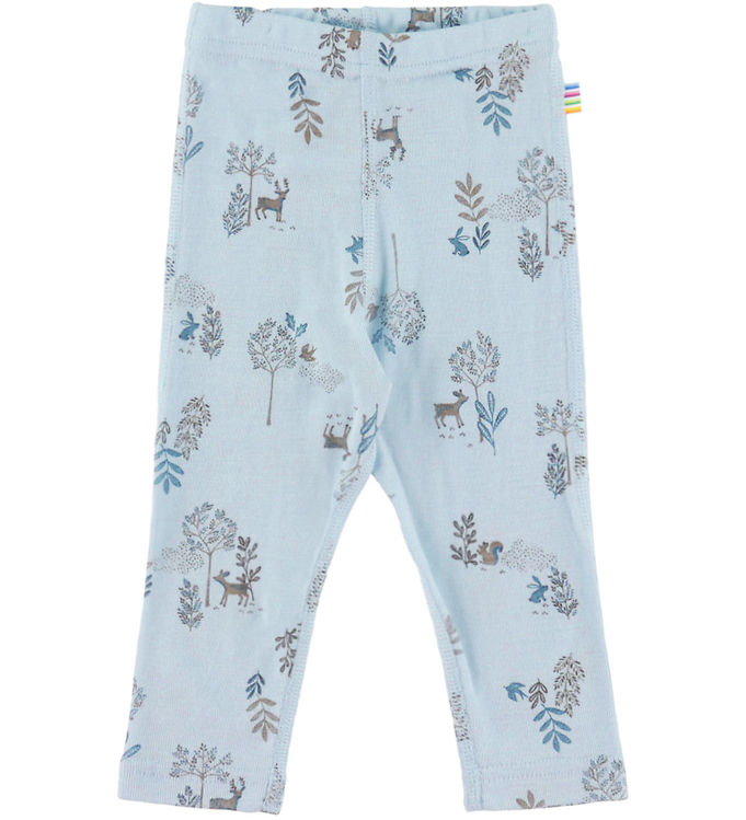 Joha Leggings - Uld/Silke - Blå m. Natur