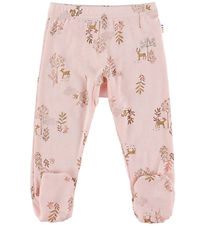 Joha Leggings w. Feet - Wool - Pink w. Natural