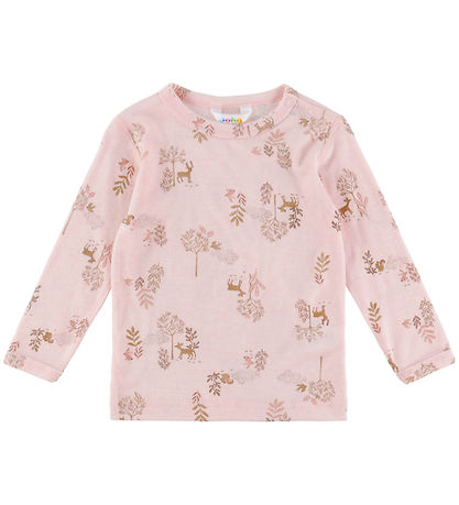 Joha Bluse - Uld/Silke - Lyserød m. Natur