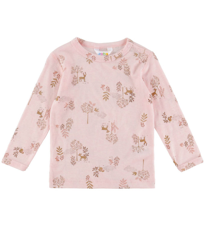 Joha Bluse - Uld/Silke - Lyserød m. Natur