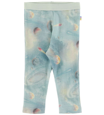 Joha Leggings - Uld - Blå m. Planeter
