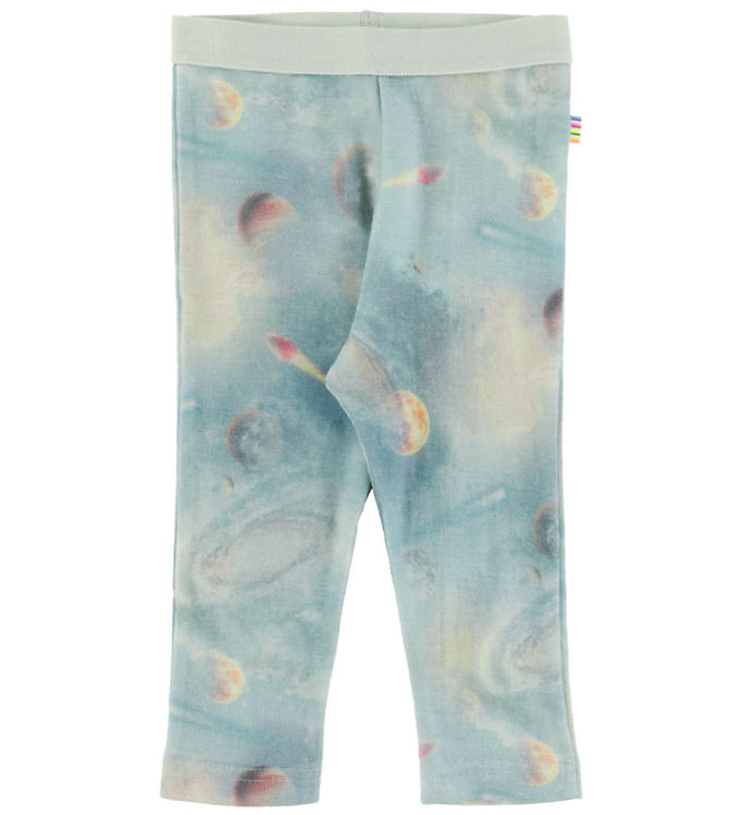 Joha Leggings - Uld - Blå m. Planeter