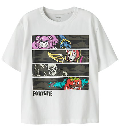 Name It T-shirt - NkmAmos - Fortnite - Bright White