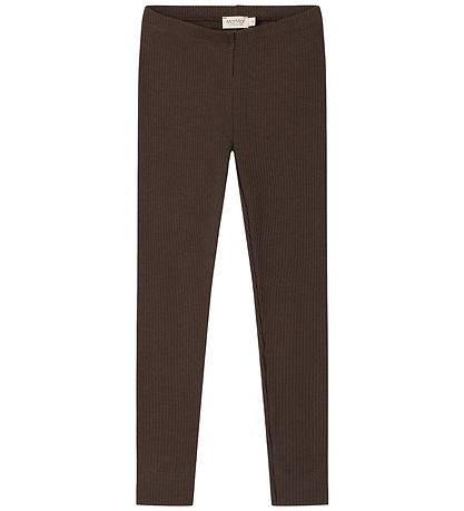 MarMar Leggings -  Bomuld/Modal - Rib - Dark Roast