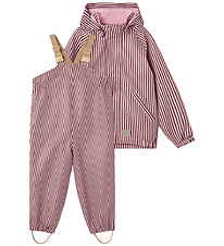 MarMar Regntøj m. Seler - PU - Oddy - Pink Brown Stripes