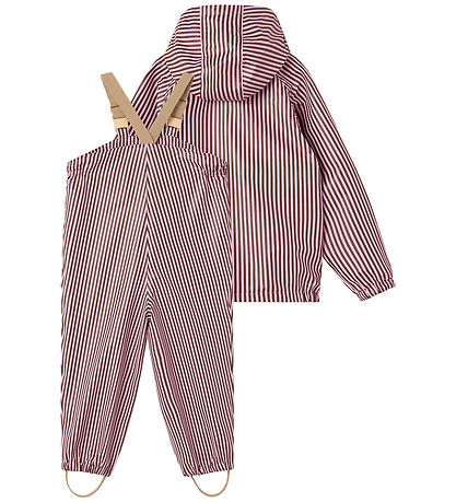 MarMar Regntøj m. Seler - PU - Oddy - Pink Brown Stripes