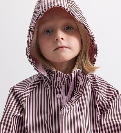 MarMar Regntøj m. Seler - PU - Oddy - Pink Brown Stripes