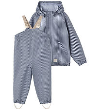 MarMar Regntøj m. Seler - PU - Oddy - Blue Stripes